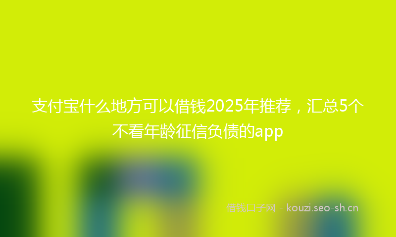 支付宝什么地方可以借钱2025年推荐，汇总5个不看年龄征信负债的app