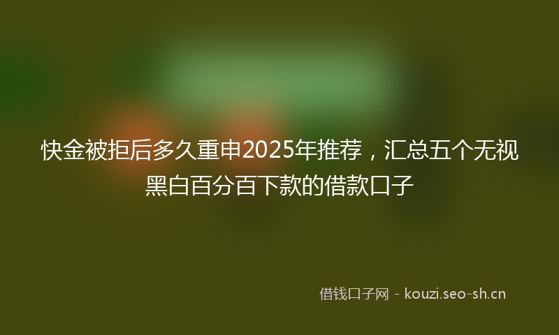 快金被拒后多久重申2025年推荐，汇总五个无视黑白百分百下款的借款口子