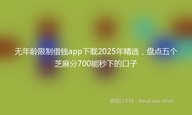 无年龄限制借钱app下载2025年精选，盘点五个芝麻分700能秒下的口子
