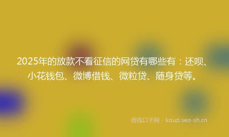 2025年的放款不看征信的网贷有哪些有：还呗、小花钱包、微博借钱、微粒贷、随身贷等。