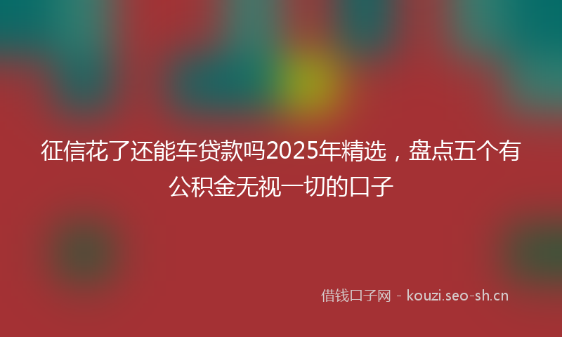 征信花了还能车贷款吗2025年精选，盘点五个有公积金无视一切的口子
