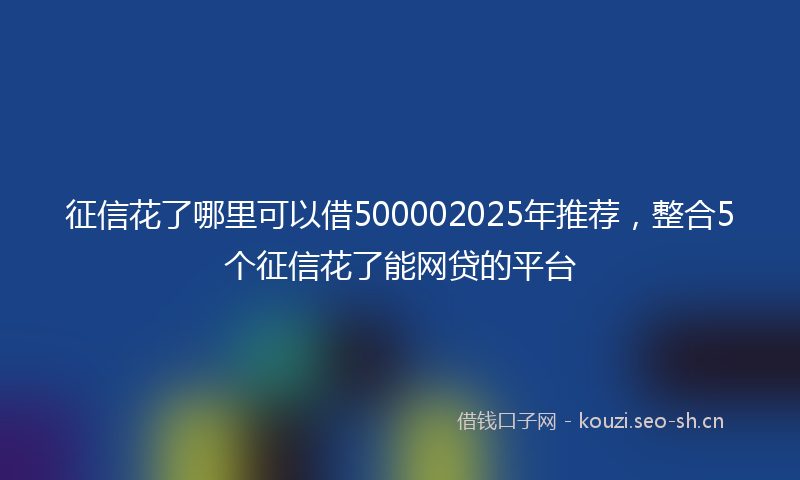 征信花了哪里可以借500002025年推荐，整合5个征信花了能网贷的平台