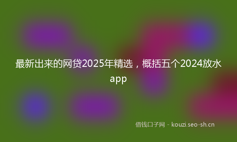 最新出来的网贷2025年精选，概括五个2024放水app
