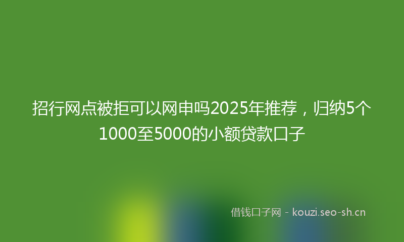 招行网点被拒可以网申吗2025年推荐，归纳5个1000至5000的小额贷款口子