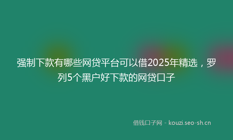 强制下款有哪些网贷平台可以借2025年精选，罗列5个黑户好下款的网贷口子