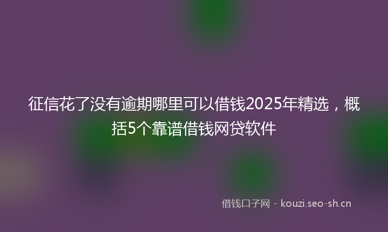 征信花了没有逾期哪里可以借钱2025年精选，概括5个靠谱借钱网贷软件