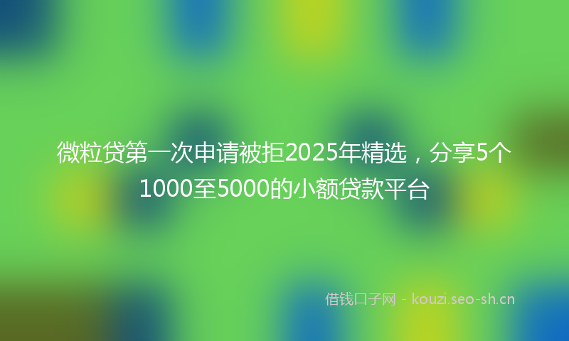 微粒贷第一次申请被拒2025年精选，分享5个1000至5000的小额贷款平台
