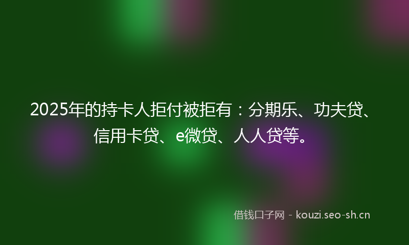 2025年的持卡人拒付被拒有：分期乐、功夫贷、信用卡贷、e微贷、人人贷等。