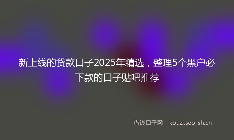 新上线的贷款口子2025年精选，整理5个黑户必下款的口子贴吧推荐