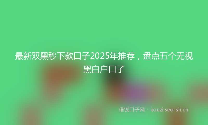 最新双黑秒下款口子2025年推荐，盘点五个无视黑白户口子