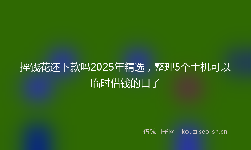 摇钱花还下款吗2025年精选，整理5个手机可以临时借钱的口子