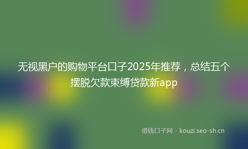 无视黑户的购物平台口子2025年推荐，总结五个摆脱欠款束缚贷款新app
