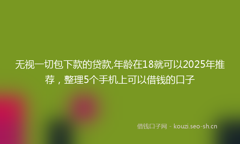 无视一切包下款的贷款,年龄在18就可以2025年推荐，整理5个手机上可以借钱的口子