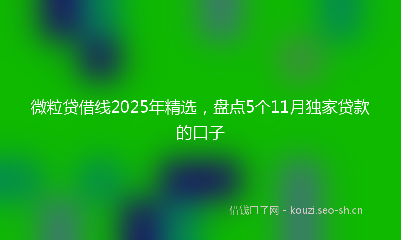 微粒贷借线2025年精选，盘点5个11月独家贷款的口子