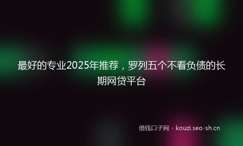 最好的专业2025年推荐，罗列五个不看负债的长期网贷平台