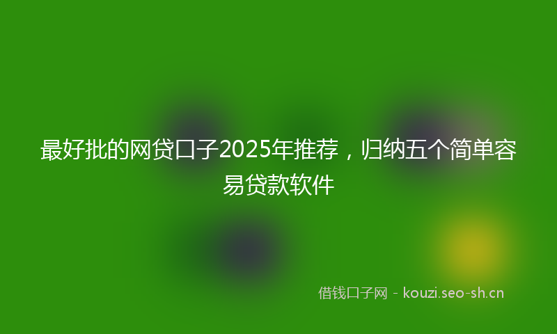 最好批的网贷口子2025年推荐,归纳五个简单容易贷款软件
