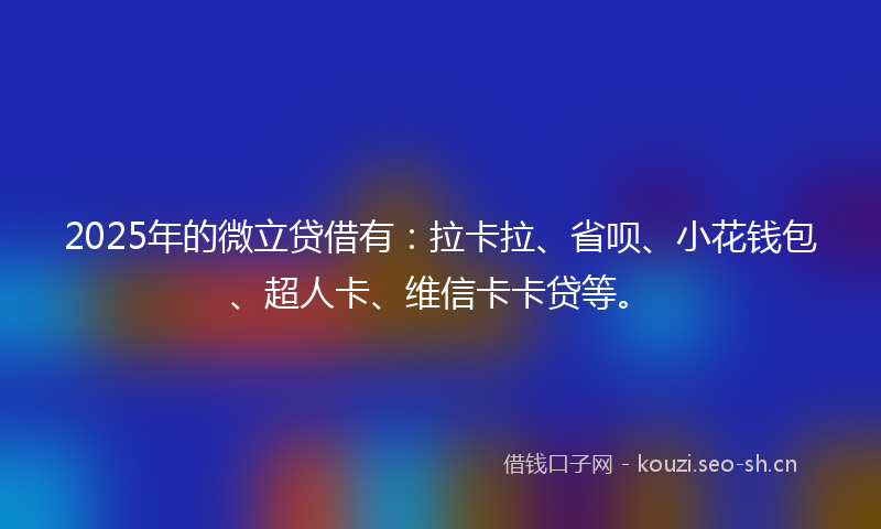 2025年的微立贷借有：拉卡拉、省呗、小花钱包、超人卡、维信卡卡贷等。