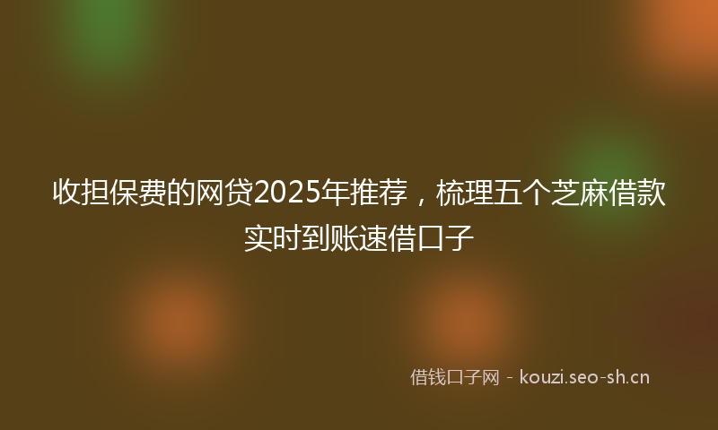 收担保费的网贷2025年推荐，梳理五个芝麻借款实时到账速借口子
