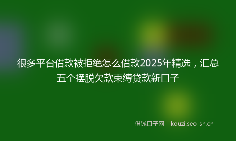很多平台借款被拒绝怎么借款2025年精选，汇总五个摆脱欠款束缚贷款新口子