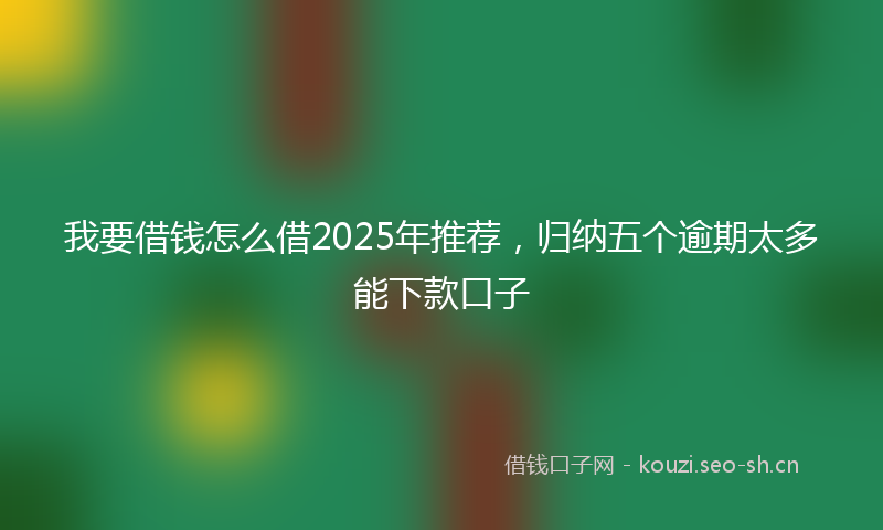 我要借钱怎么借2025年推荐，归纳五个逾期太多能下款口子