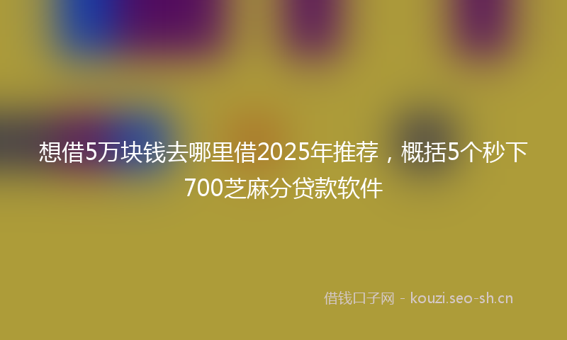 想借5万块钱去哪里借2025年推荐,概括5个秒下700芝麻分贷款软件