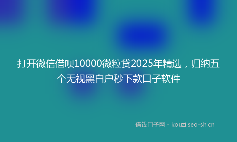 打开微信借呗10000微粒贷2025年精选，归纳五个无视黑白户秒下款口子软件