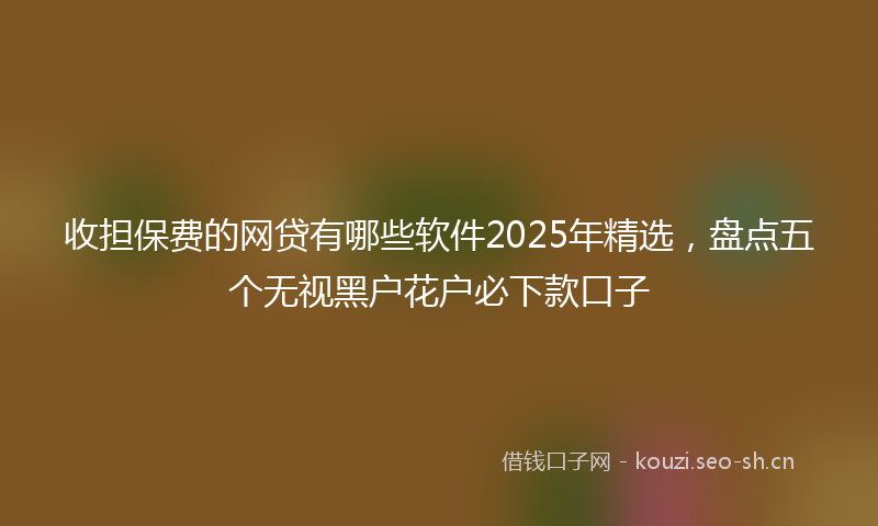 收担保费的网贷有哪些软件2025年精选，盘点五个无视黑户花户必下款口子