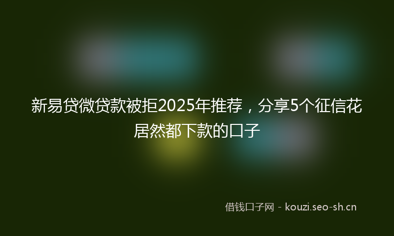 新易贷微贷款被拒2025年推荐，分享5个征信花居然都下款的口子