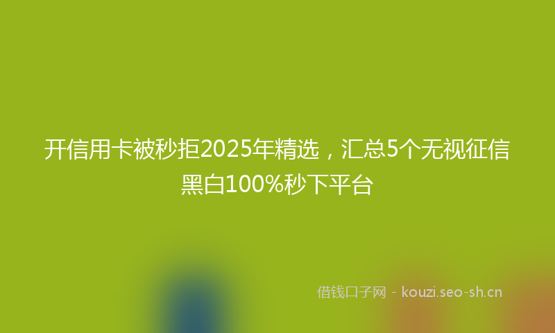 开信用卡被秒拒2025年精选，汇总5个无视征信黑白100%秒下平台