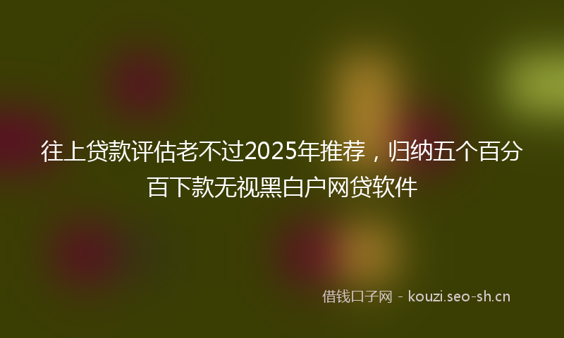 往上贷款评估老不过2025年推荐，归纳五个百分百下款无视黑白户网贷软件