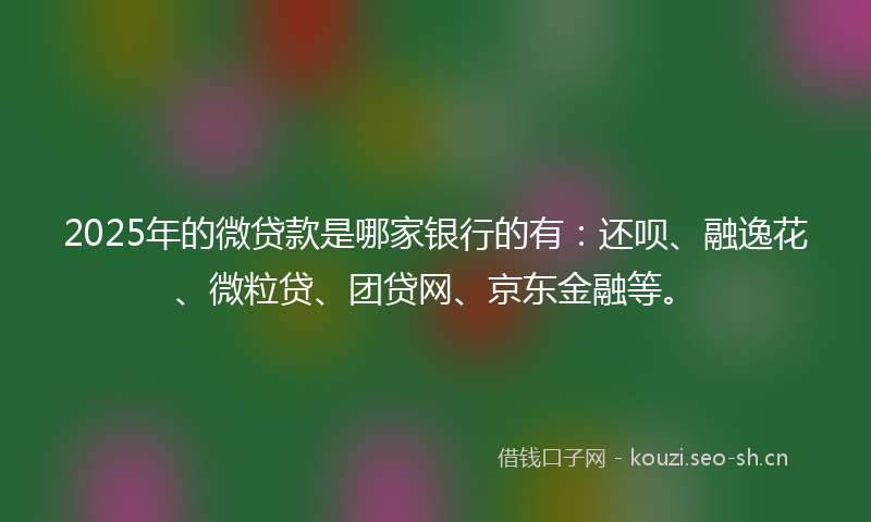 2025年的微贷款是哪家银行的有：还呗、融逸花、微粒贷、团贷网、京东金融等。