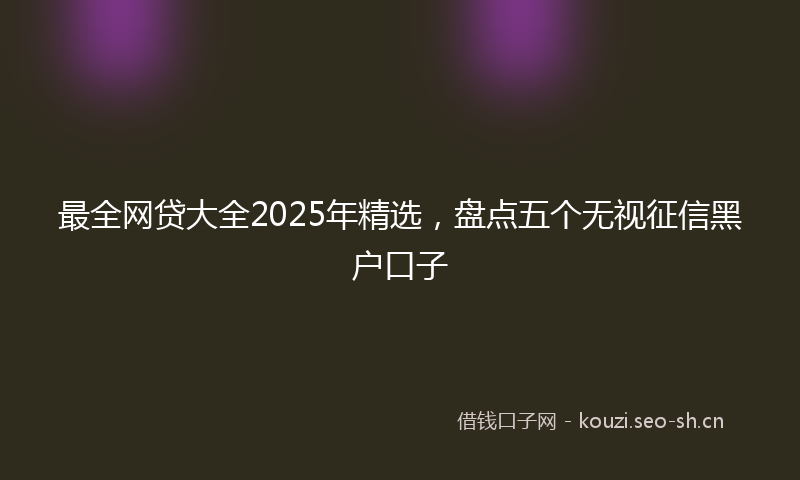 最全网贷大全2025年精选，盘点五个无视征信黑户口子