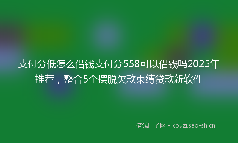 支付分低怎么借钱支付分558可以借钱吗2025年推荐，整合5个摆脱欠款束缚贷款新软件