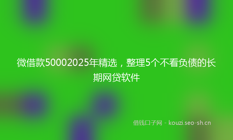 微借款50002025年精选，整理5个不看负债的长期网贷软件