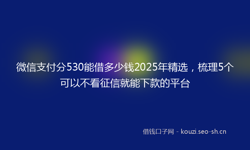 微信支付分530能借多少钱2025年精选，梳理5个可以不看征信就能下款的平台