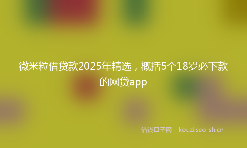 微米粒借贷款2025年精选，概括5个18岁必下款的网贷app