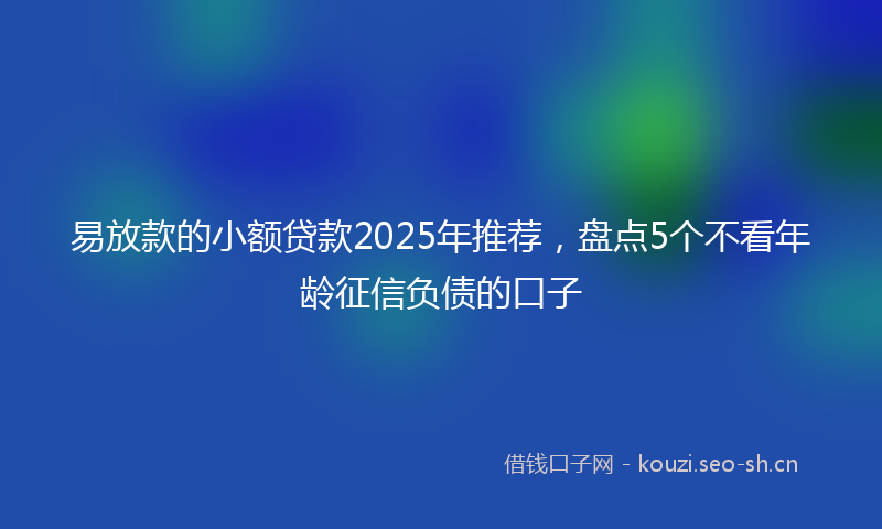易放款的小额贷款2025年推荐，盘点5个不看年龄征信负债的口子