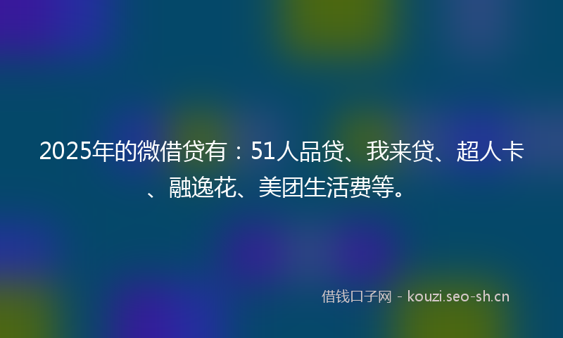 2025年的微借贷有：51人品贷、我来贷、超人卡、融逸花、美团生活费等。