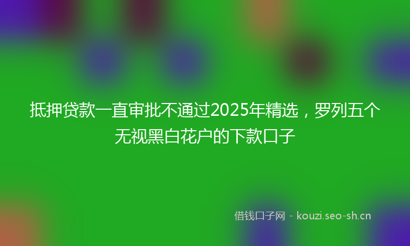 抵押贷款一直审批不通过2025年精选，罗列五个无视黑白花户的下款口子