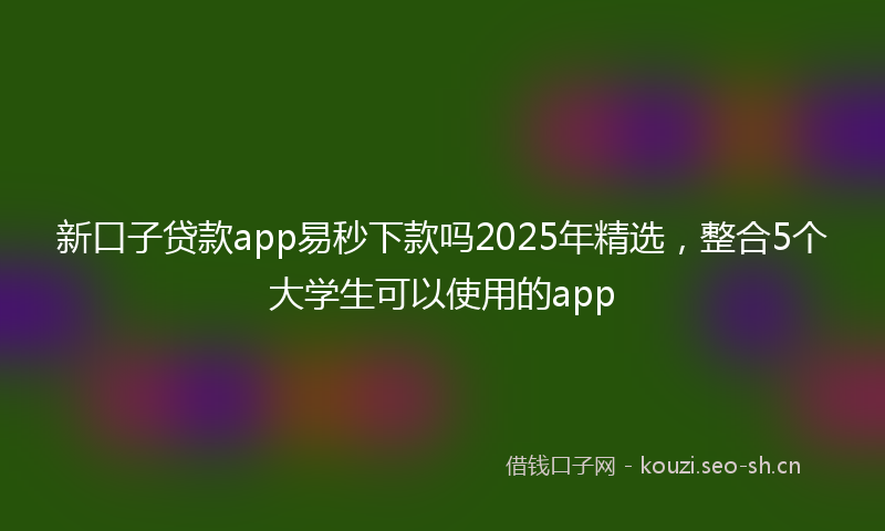 新口子贷款app易秒下款吗2025年精选，整合5个大学生可以使用的app