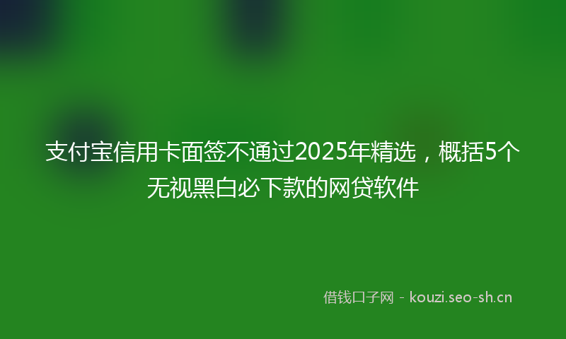 支付宝信用卡面签不通过2025年精选，概括5个无视黑白必下款的网贷软件