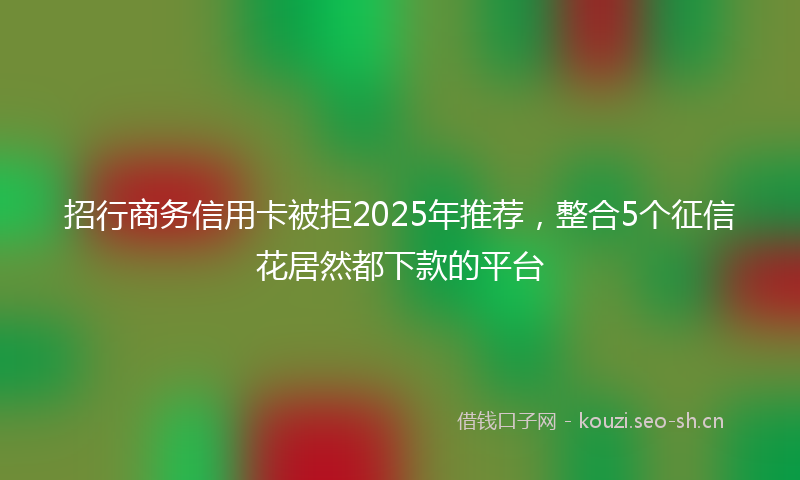 招行商务信用卡被拒2025年推荐，整合5个征信花居然都下款的平台
