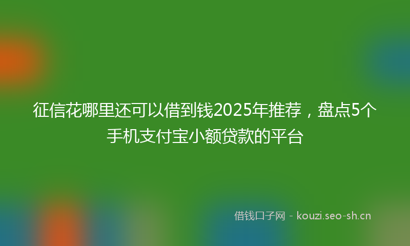 征信花哪里还可以借到钱2025年推荐，盘点5个手机支付宝小额贷款的平台