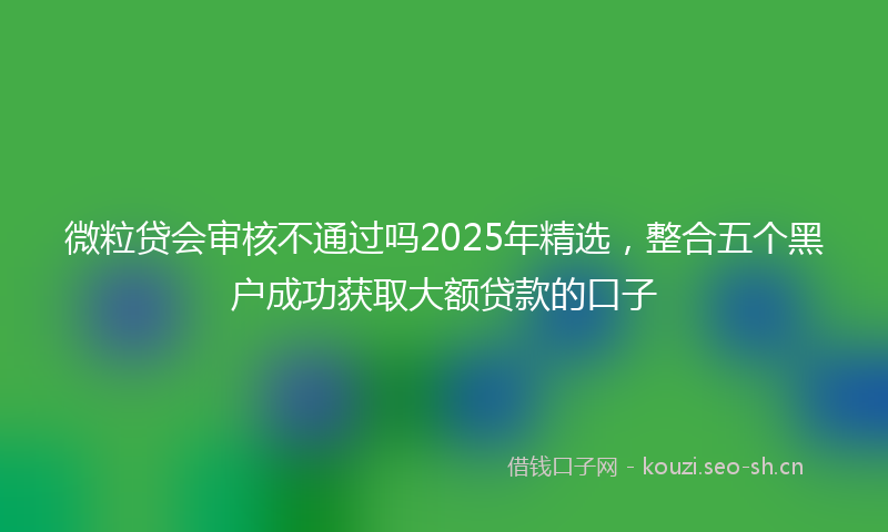 微粒贷会审核不通过吗2025年精选，整合五个黑户成功获取大额贷款的口子