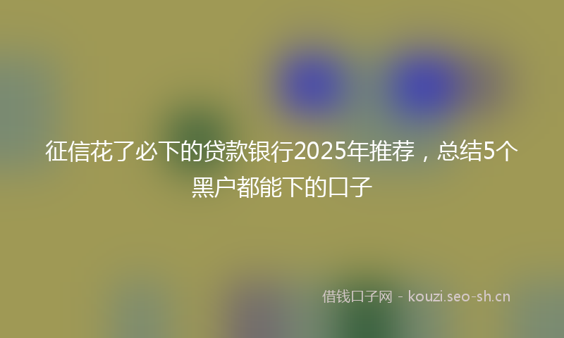 征信花了必下的贷款银行2025年推荐，总结5个黑户都能下的口子
