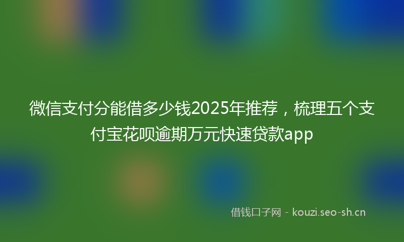 微信支付分能借多少钱2025年推荐，梳理五个支付宝花呗逾期万元快速贷款app