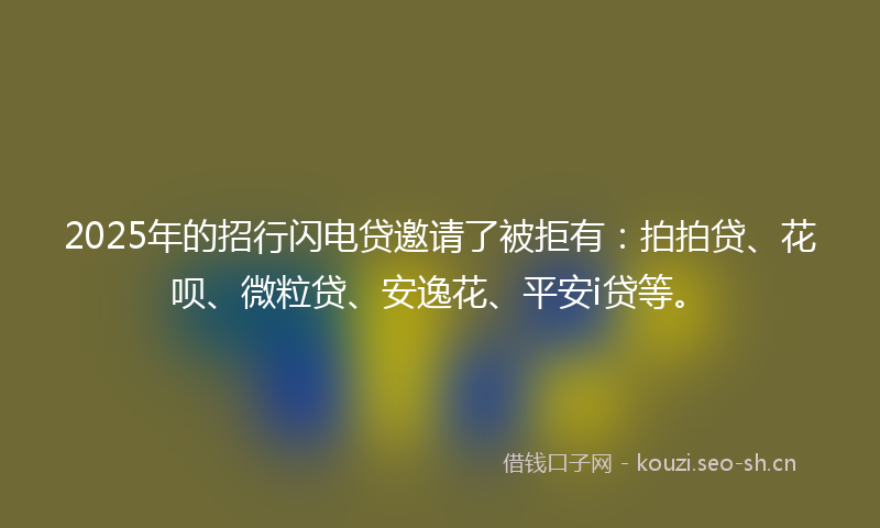 2025年的招行闪电贷邀请了被拒有：拍拍贷、花呗、微粒贷、安逸花、平安i贷等。