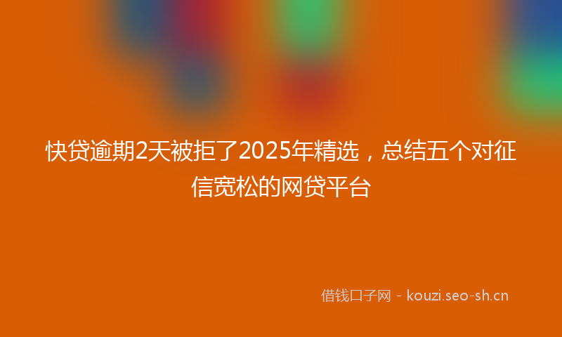 快贷逾期2天被拒了2025年精选，总结五个对征信宽松的网贷平台