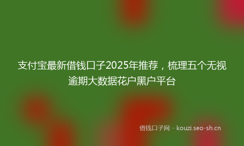 支付宝最新借钱口子2025年推荐，梳理五个无视逾期大数据花户黑户平台