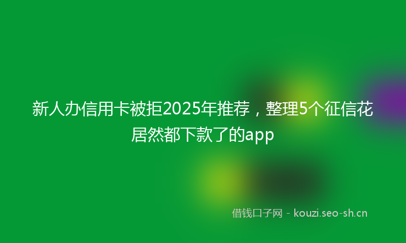 新人办信用卡被拒2025年推荐，整理5个征信花居然都下款了的app